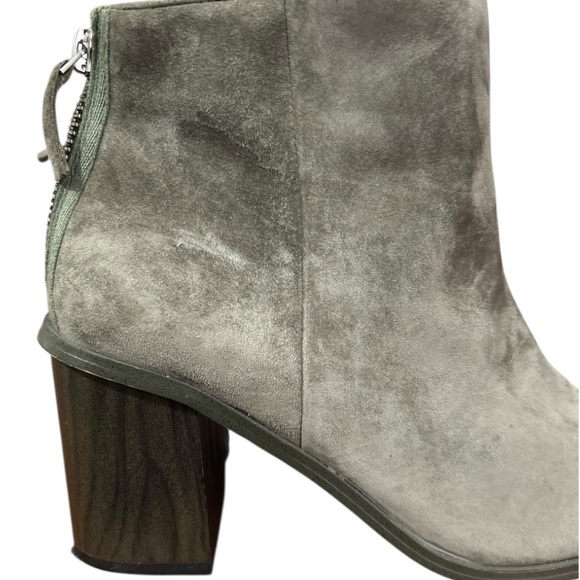 Splendid Suede Block Heel Ankle Boots Olive Green Sz 7.5 - Picture 6 of 12